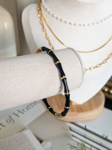 BAMBOO BANGLE BRACELET - BLACK