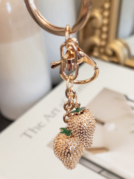 STRAWBERRY BAG CHARM - GOLD