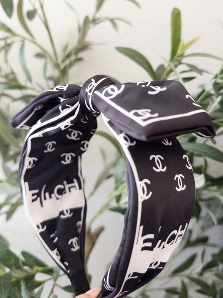 VINTAGE CC HEADBAND - BLACK/WHITE