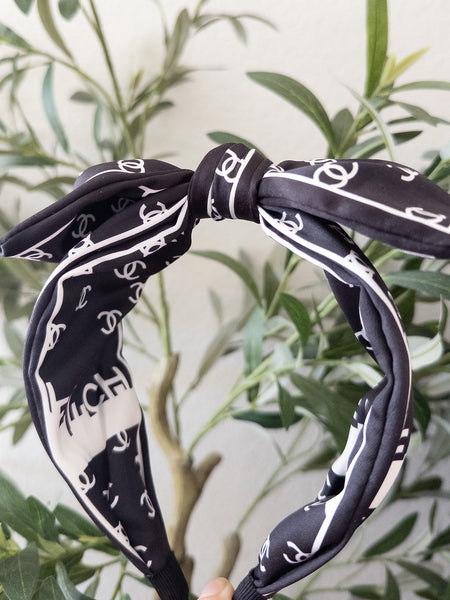 VINTAGE CC HEADBAND - BLACK/WHITE