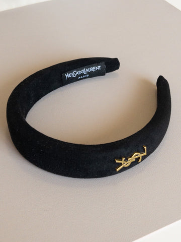 LAUREN VELVET HEADBAND - BLACK