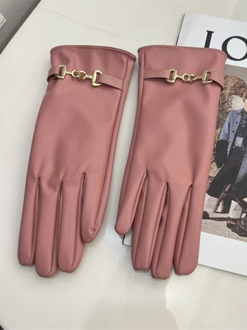 WONDER LEATHER GLOVES - PINK