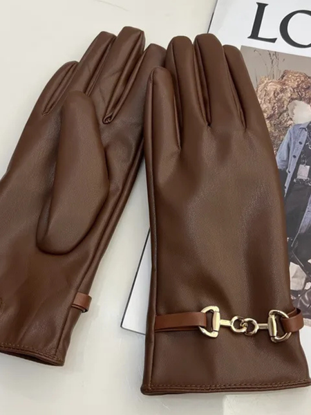 WONDER LEATHER GLOVES - BROWN