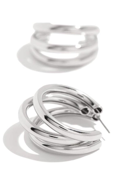 three layer hoop earrings