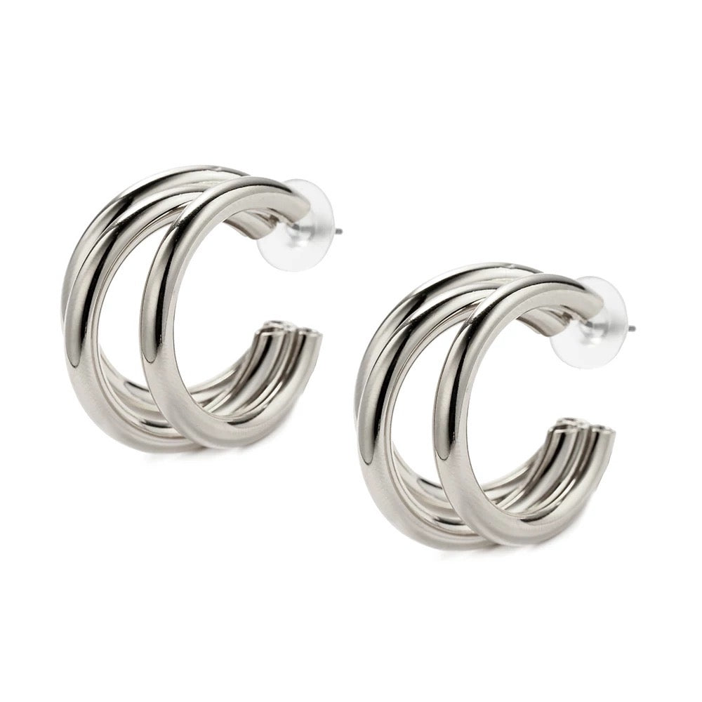 three layer hoop earrings
