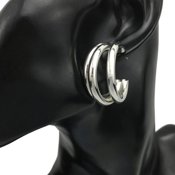 three layer hoop earrings