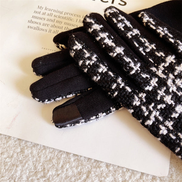 COCO FUR CUFF GLOVES - BLACK